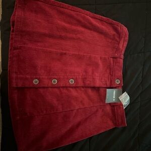 Forever 21 Burgundy Corduroy A-Line Skirt